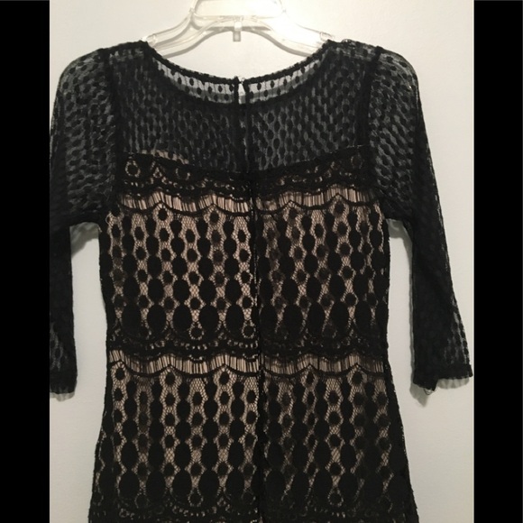 Sangria Lace Black Swiss Dot Contrast Dress 6 - Picture 4 of 8